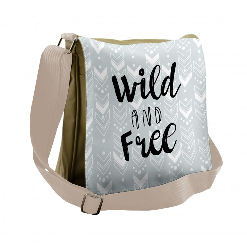 Wild and Free Typography Messenger Bag