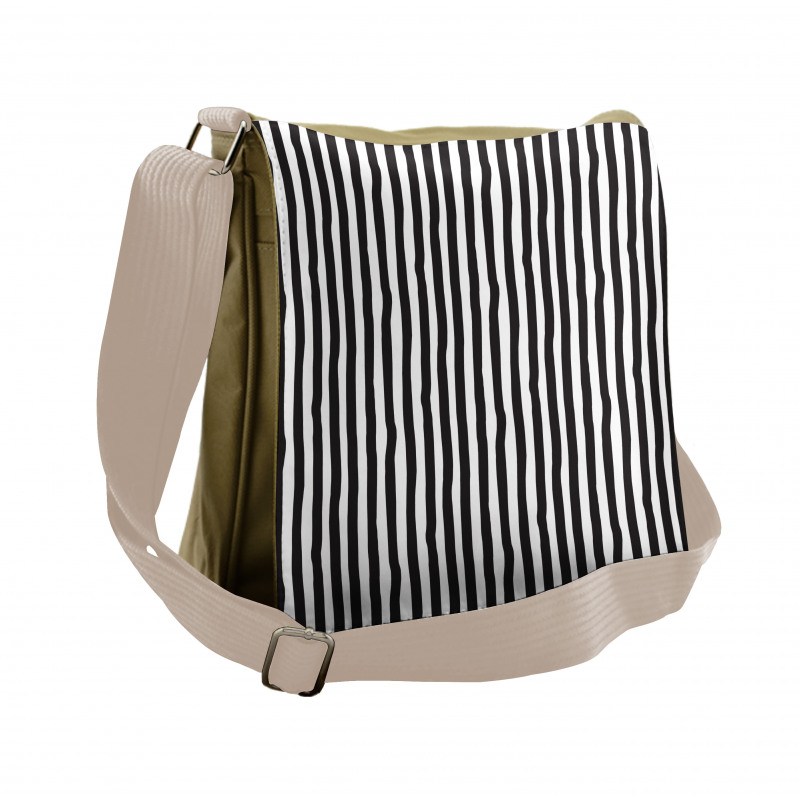 Irregular Vertical Lines Art Messenger Bag