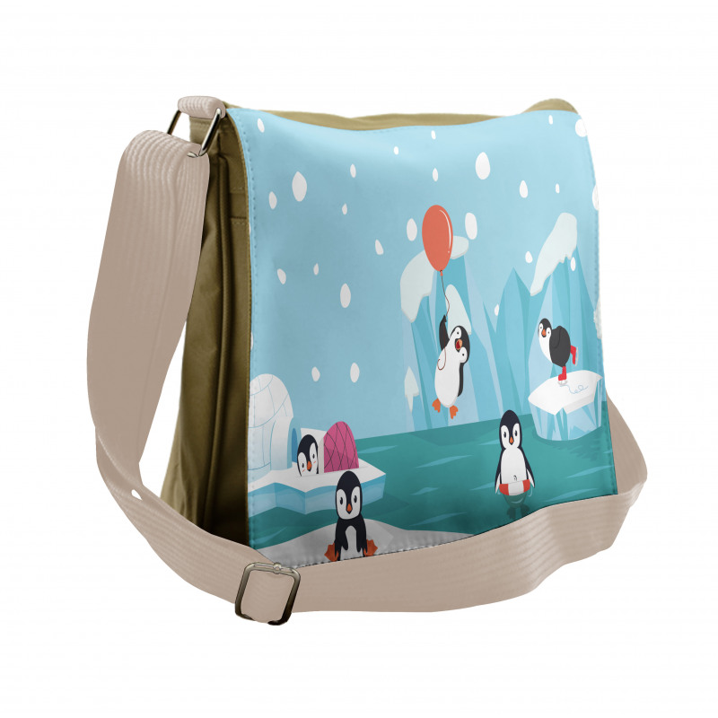 Penguins on Ice Messenger Bag