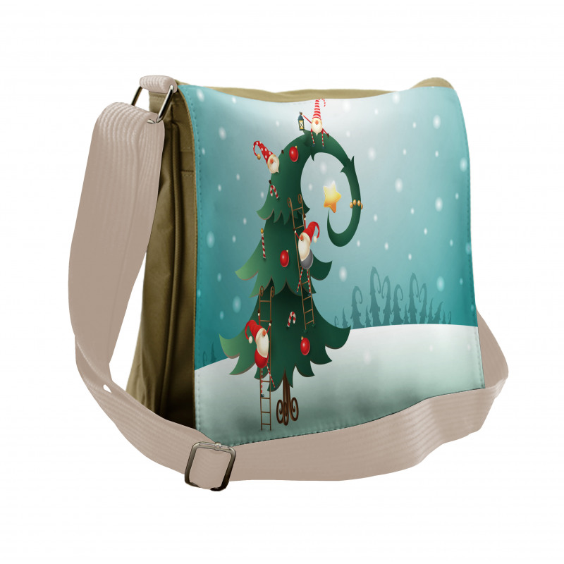 Christmas and Gnomes Messenger Bag