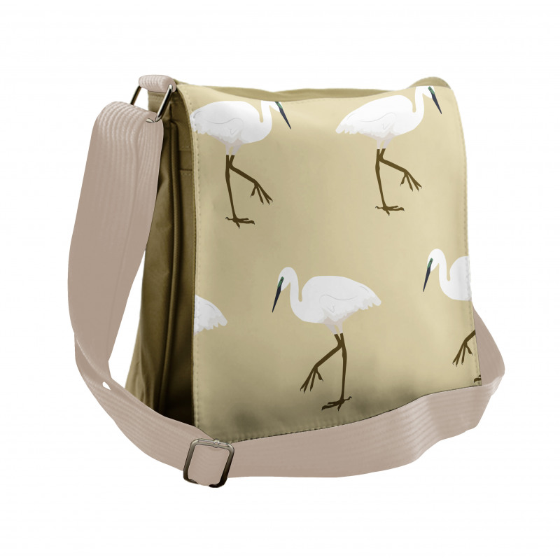 Leg Standing Heron Birds Messenger Bag