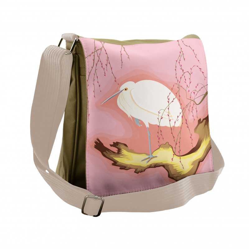 Japanese Art Bird Messenger Bag