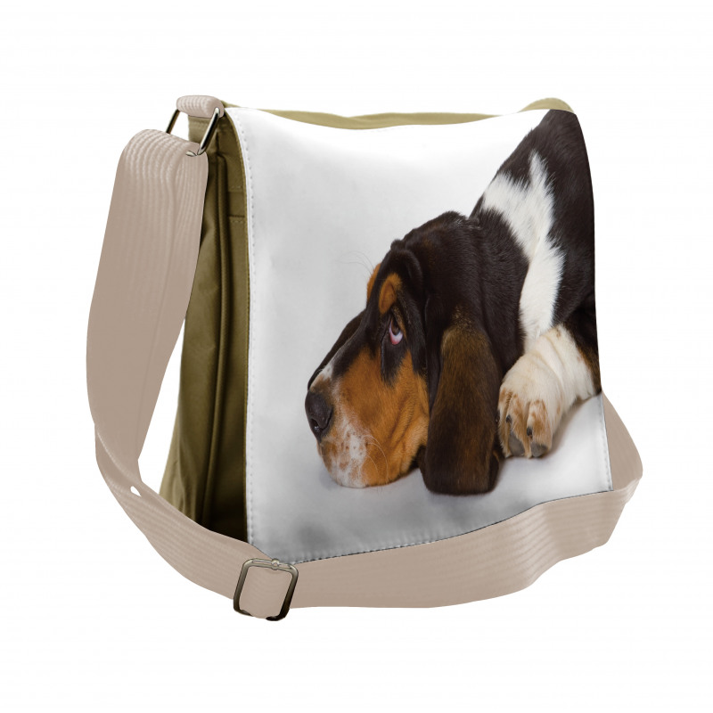 Innocently Lying Dog Messenger Bag