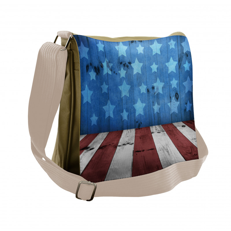 Grunge Stars Stripes Messenger Bag