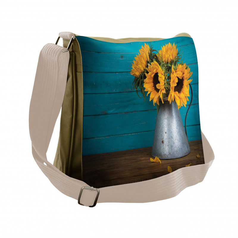 Flowers in Antique Vase Messenger Bag