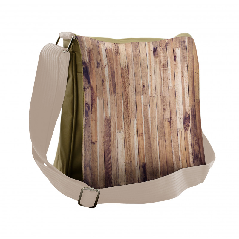 Aged Planks Pattern Messenger Bag