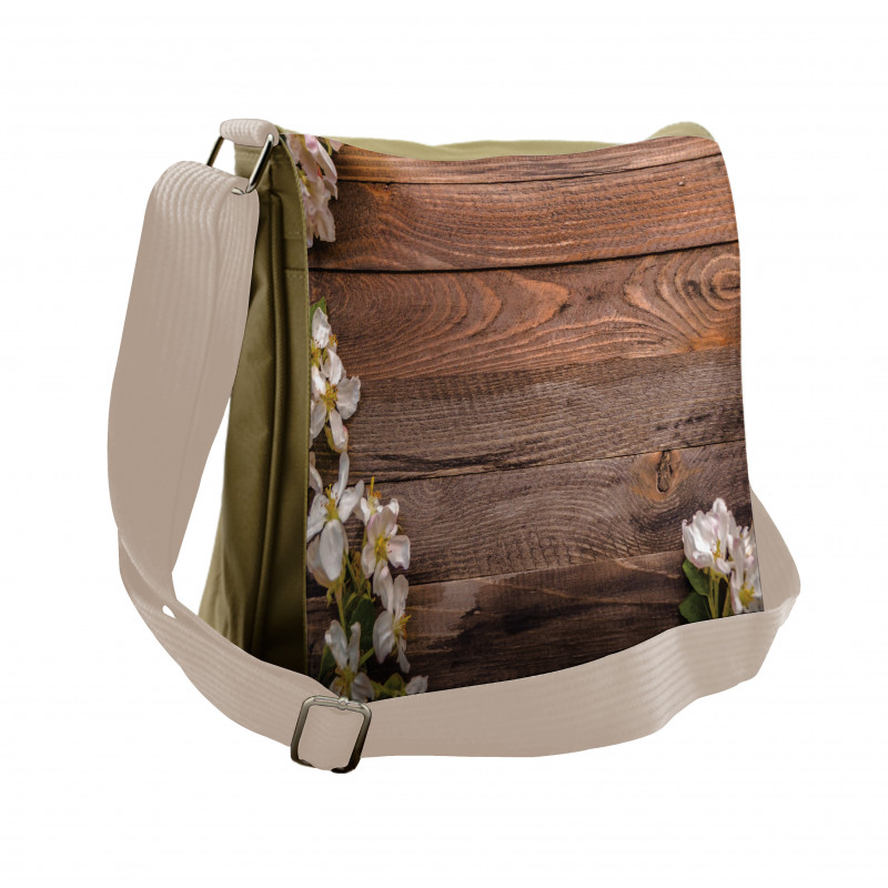 White Bloom Arrangement Messenger Bag