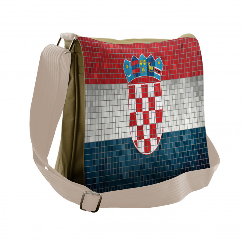 Flag with Mosaic Squares Messenger Bag