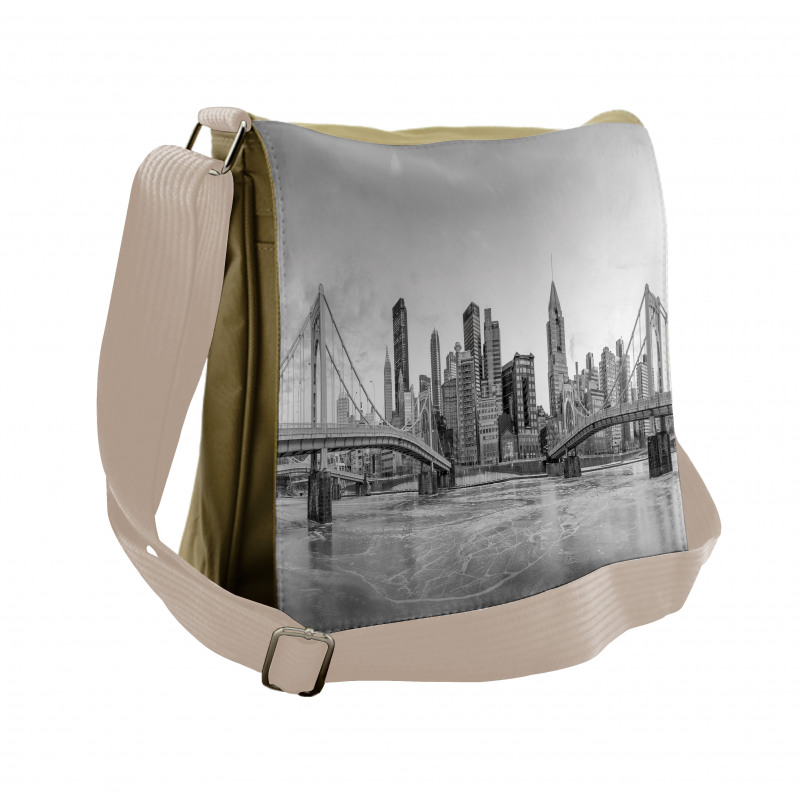 Panoramic Greyscale Messenger Bag