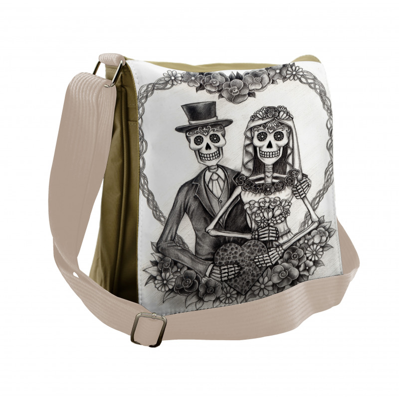 Spooky Valentines Marriage Messenger Bag