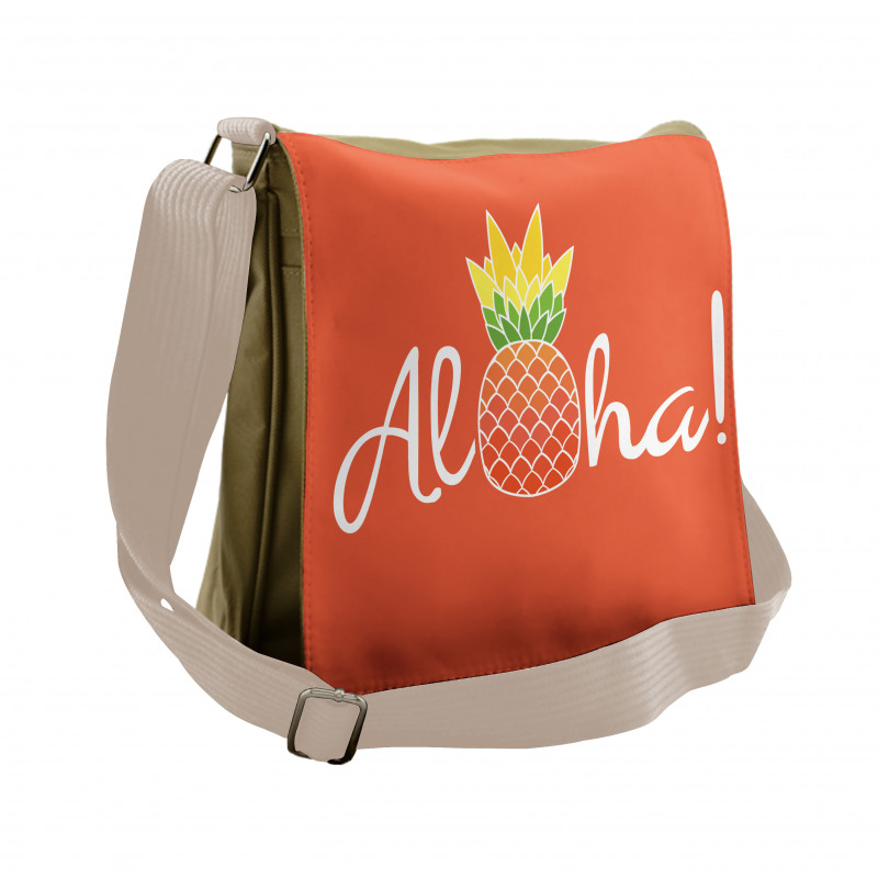 Hawaiian Theme with Pineapple Messenger Bag