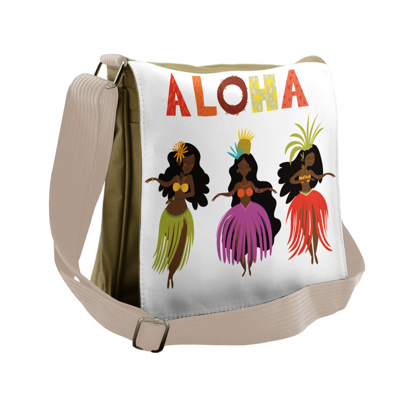 Exotic Hula Girls Dancing Messenger Bag