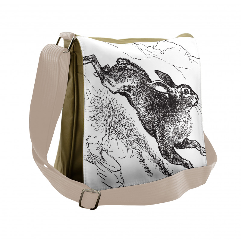 Sketchy Mountain Hare Messenger Bag