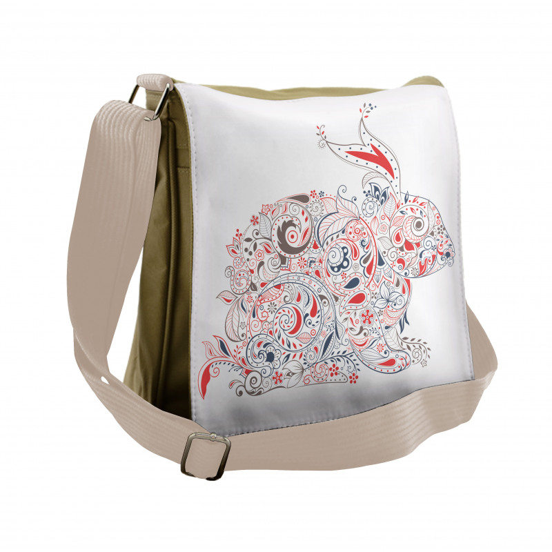 Ornamental and Strokes Messenger Bag