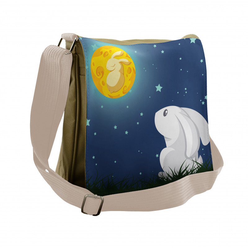 Thinking Staring at the Moon Messenger Bag