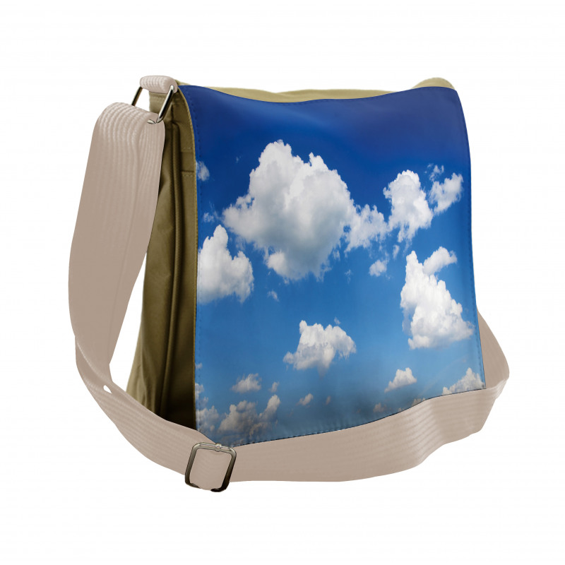 Fluffy Cloudscape Daylight Messenger Bag