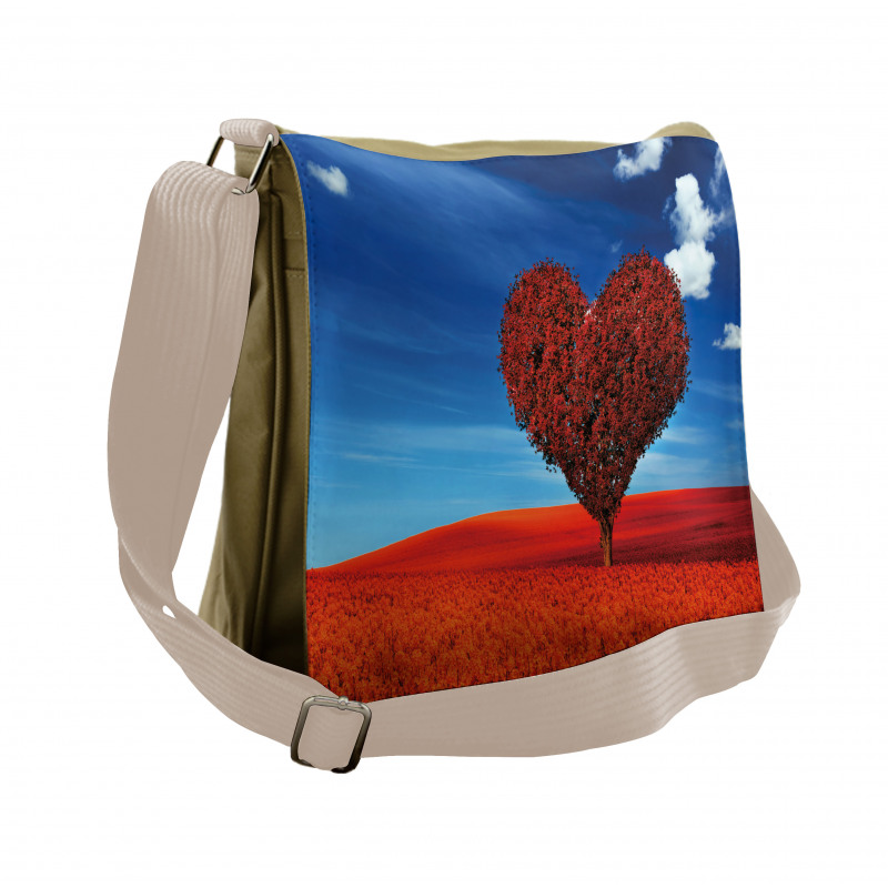 Heart Shaped Tree Scene Messenger Bag