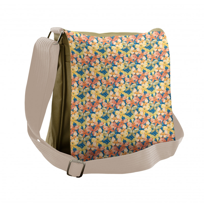 Butterflies and Floral Messenger Bag