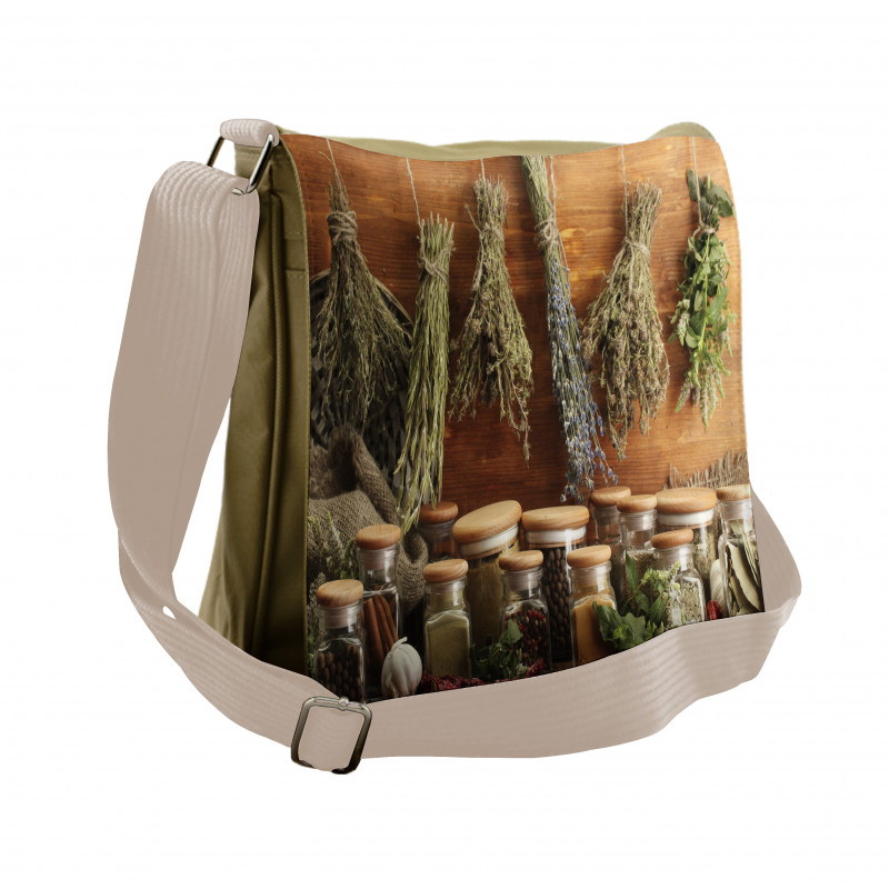 Flavorful Herbs and Peppers Messenger Bag