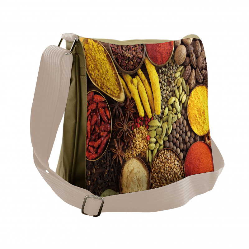 Traditional Herbs in Bowls Messenger Bag