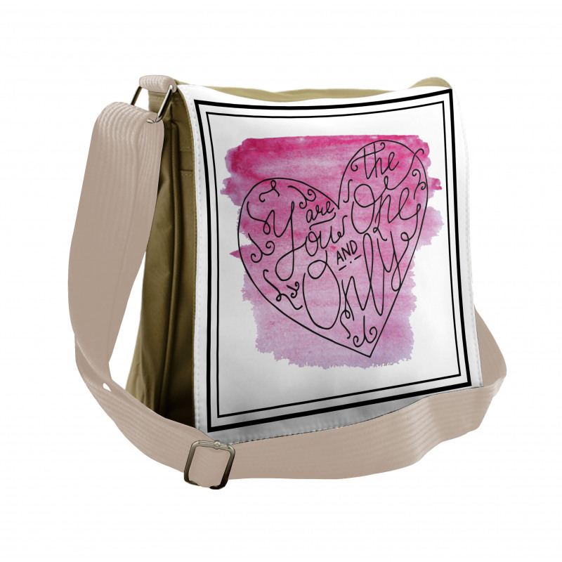 Romantic Words Heart Messenger Bag