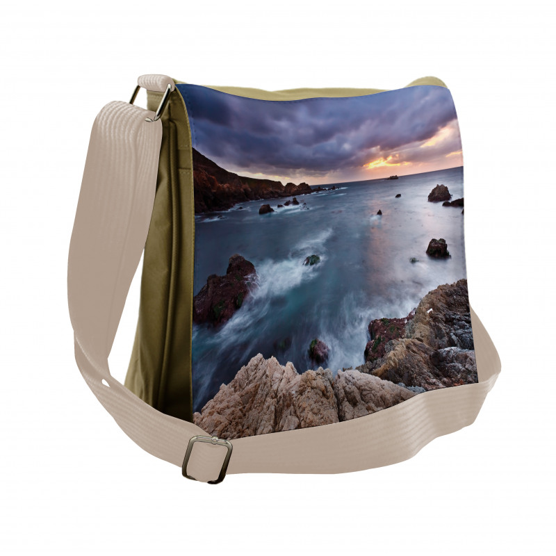 Overcast Pacific Coast Bay Messenger Bag