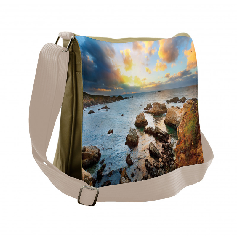 Ocean Coast at Sunrise View Messenger Bag