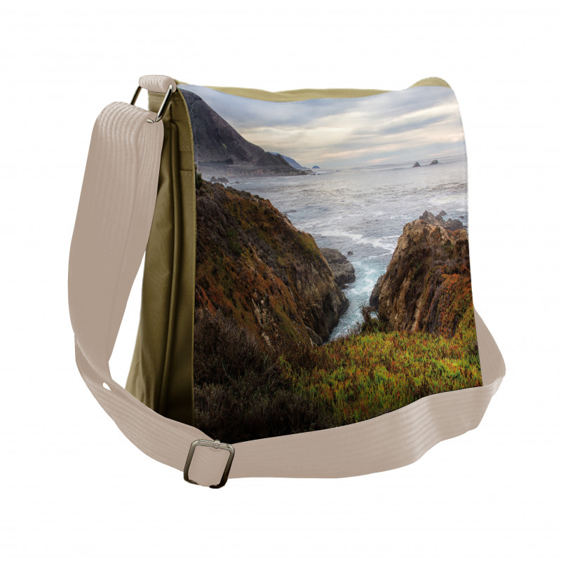 Ocean Coast Hazy Landscape Messenger Bag