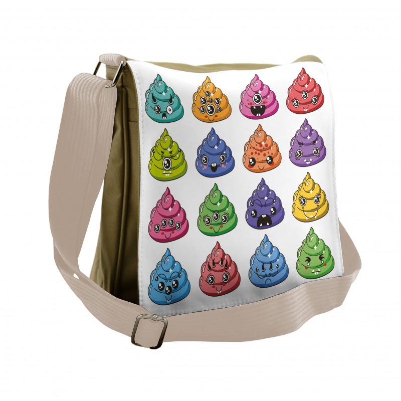 Happy Colorful Kawaii Messenger Bag