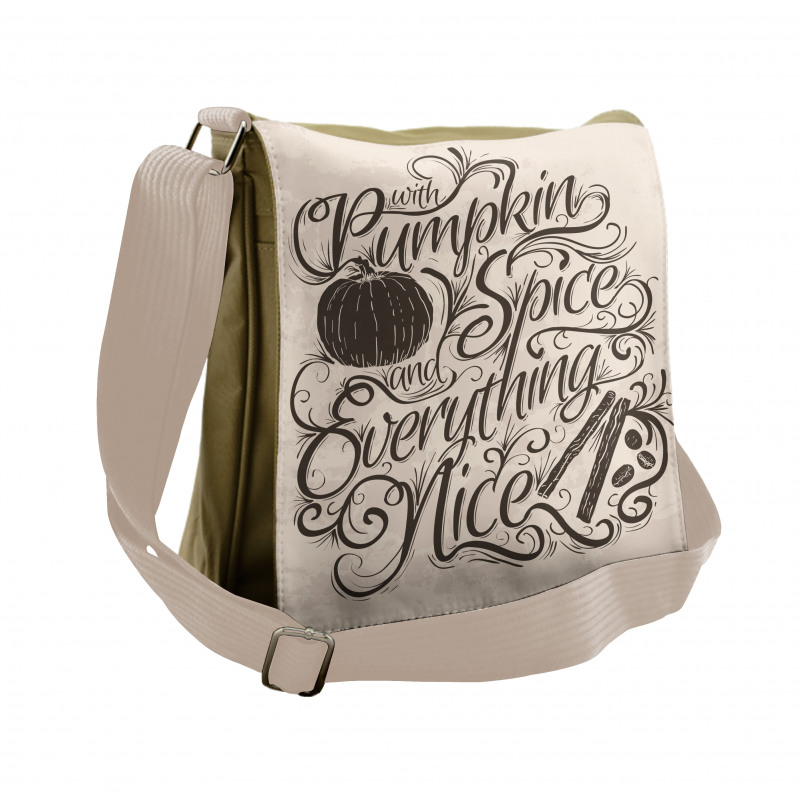 Thanksgiving Wording Messenger Bag