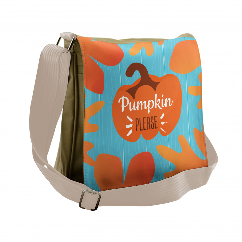 Pumpkin Please Words Messenger Bag