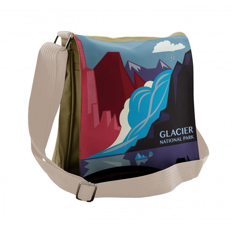 Abstract Mountains and River Messenger Bag