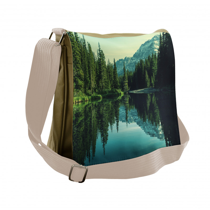 Tree Reflections on Calm Water Messenger Bag