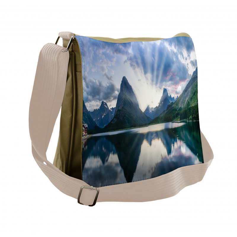 Swiftcurrent Lake Panorama Messenger Bag