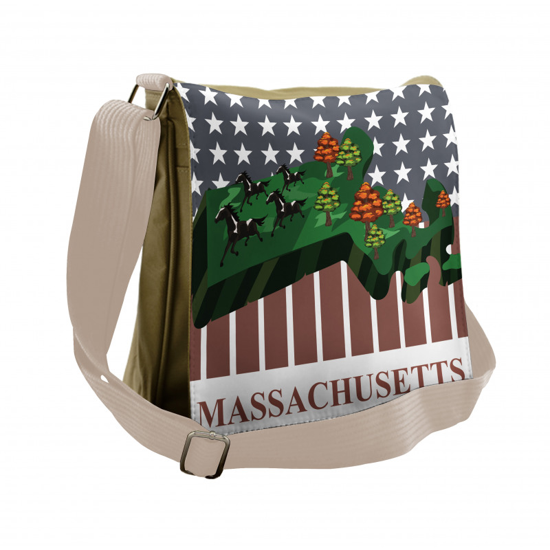 State Map Old Glory Messenger Bag