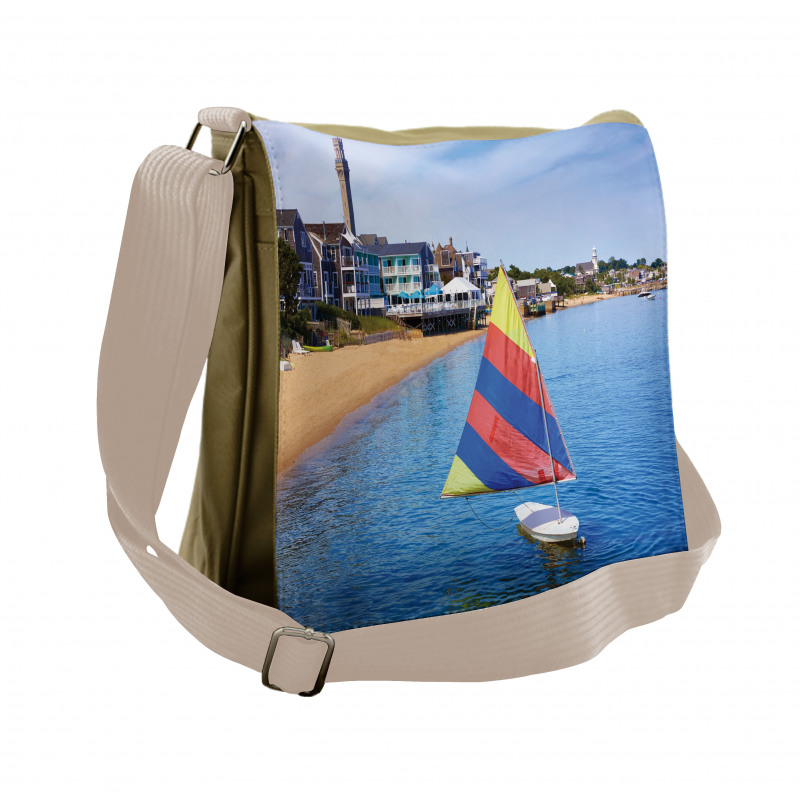 Rainbow Boat Sailing Messenger Bag