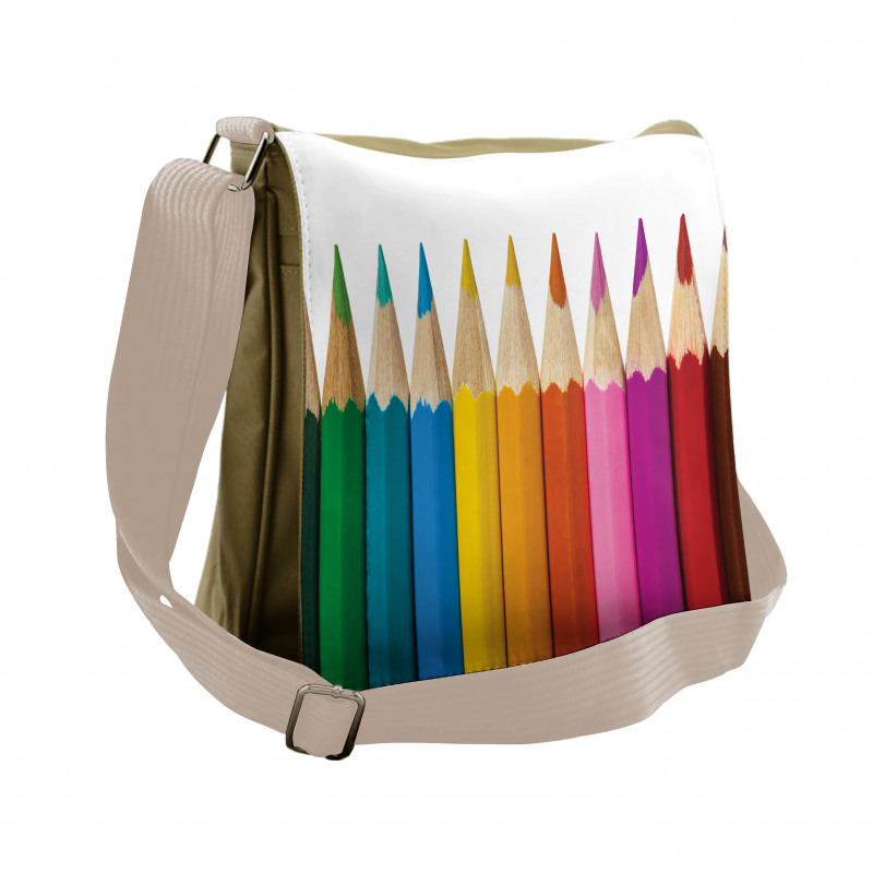 Colorful Pencils Macro Photo Messenger Bag