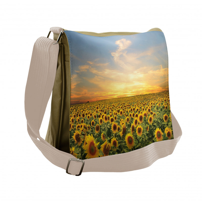 Blooming Farm at Sunset Messenger Bag