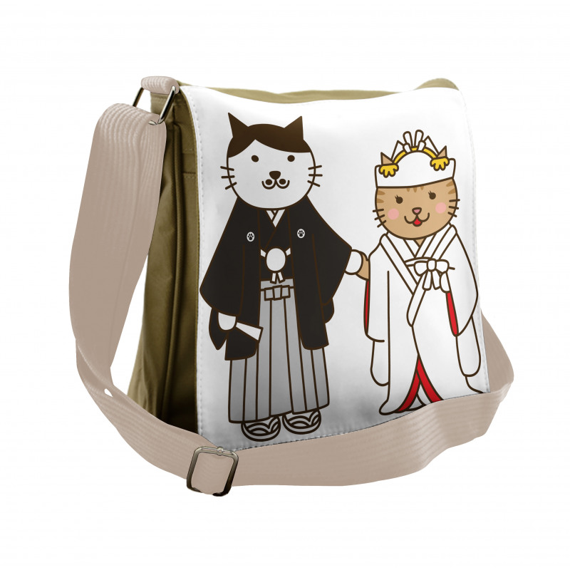 Bride and Groom Cats Messenger Bag