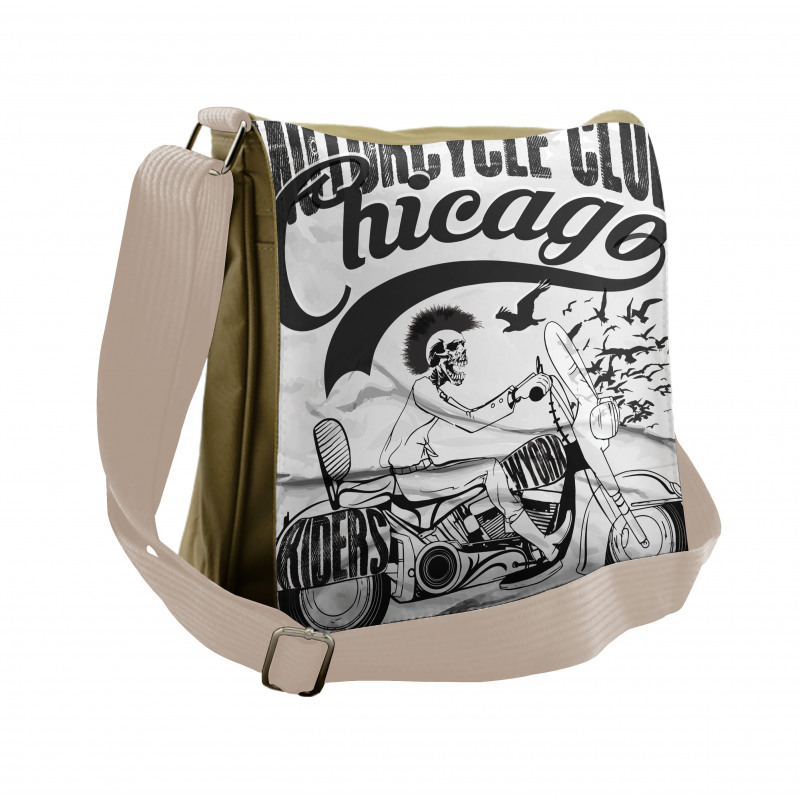 Crazy Skeleton Rider Design Messenger Bag