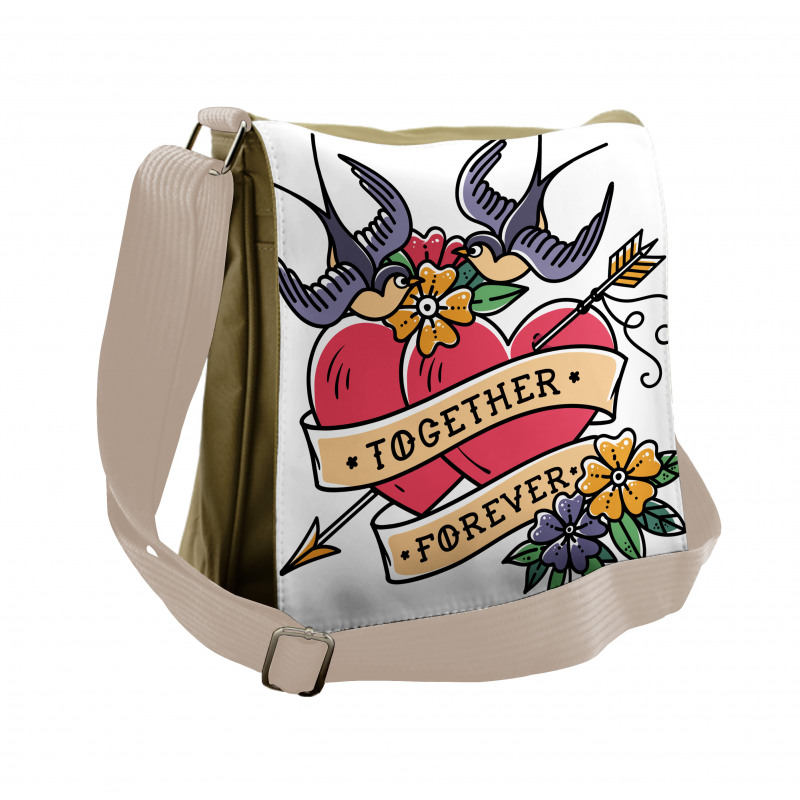 Together Forever Hearts Messenger Bag