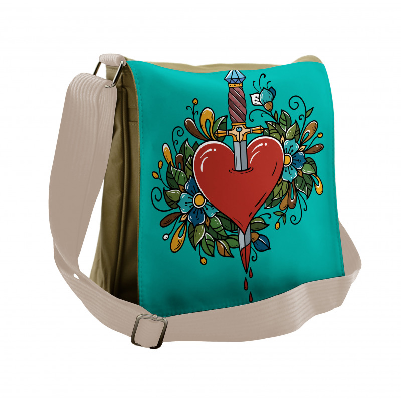 Bleeding Heart Flowers Messenger Bag