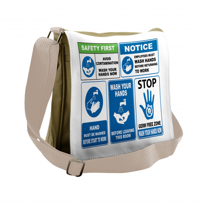 Wash Your Hands Sign Messenger Bag