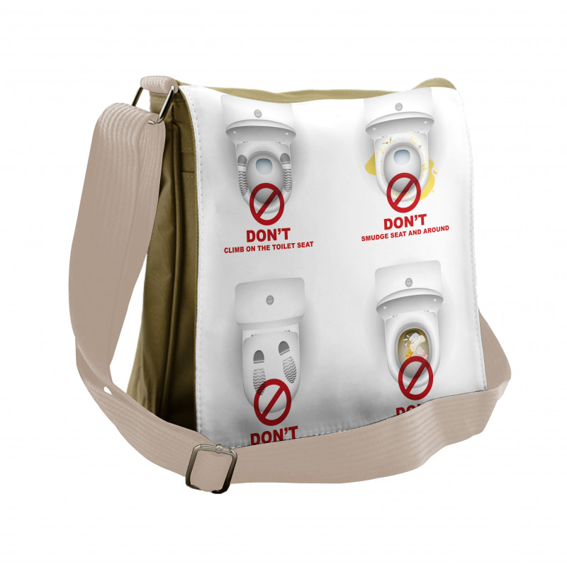 Toilet Bowls Warning Messenger Bag