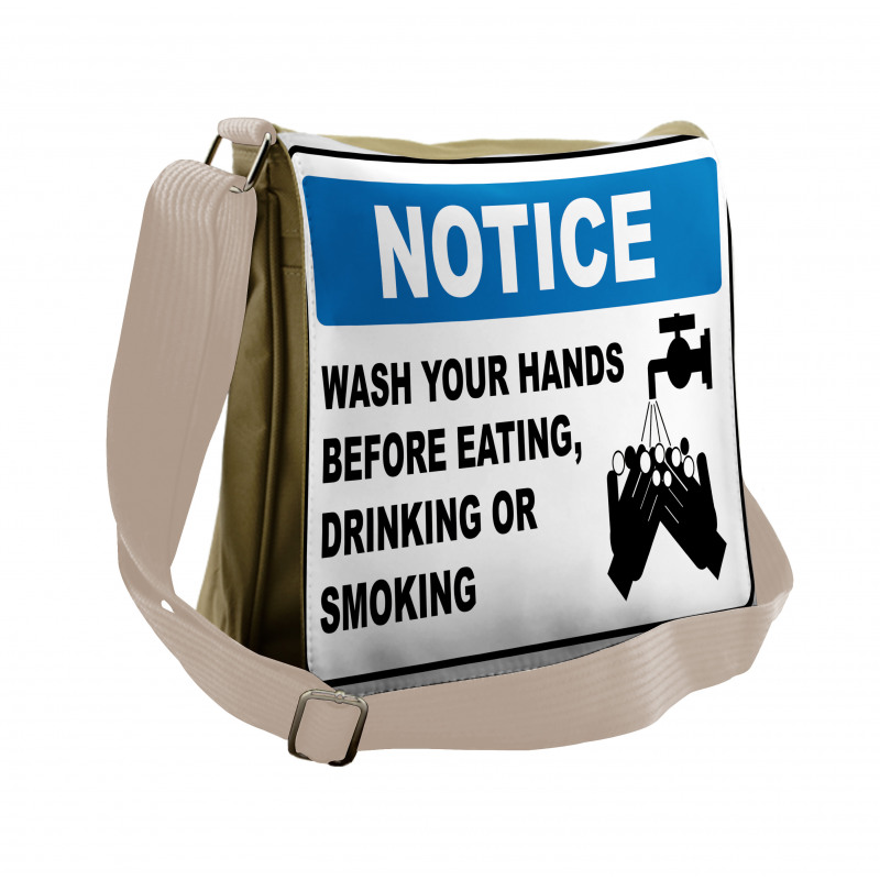 Notice Wash Hands Messenger Bag