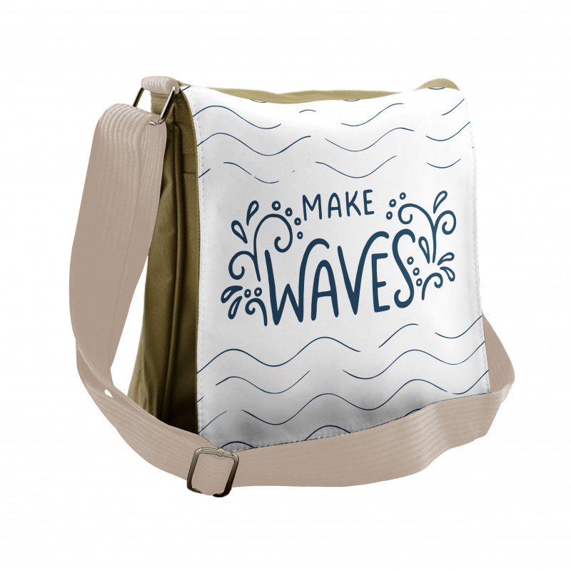 Typography with Splashes Messenger Bag