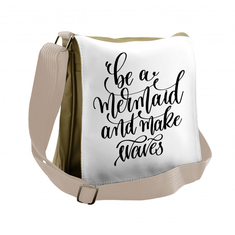 Ink Brush Be a Mermaid Messenger Bag