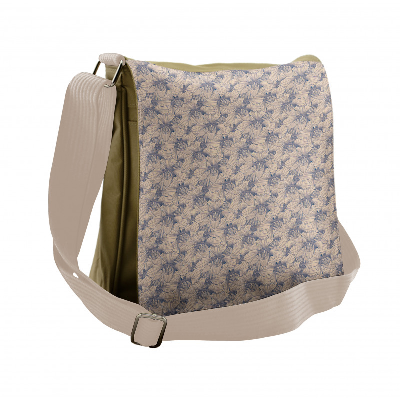 Bicolour Orchid Flowers Messenger Bag