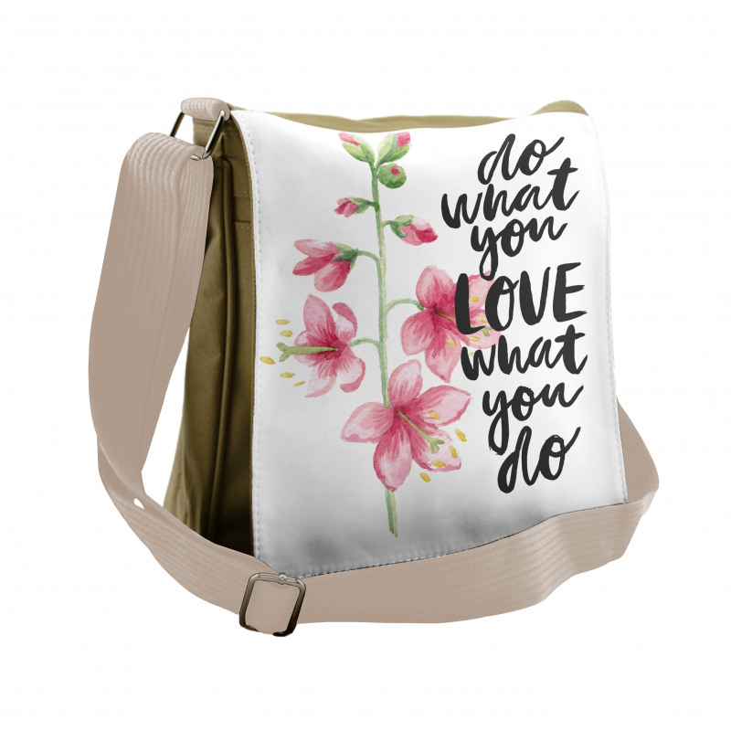 Do What You Love Flowers Messenger Bag