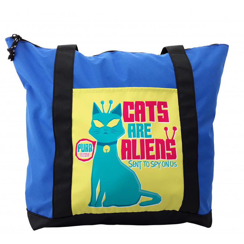 Cats are Aliens Cartoon Shoulder Bag